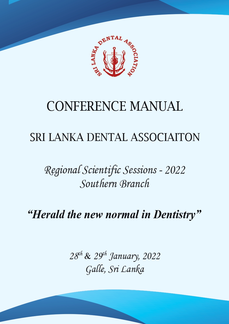 Conference Manual -Sri Lanka Dental Association Regional Scientific Sessions
